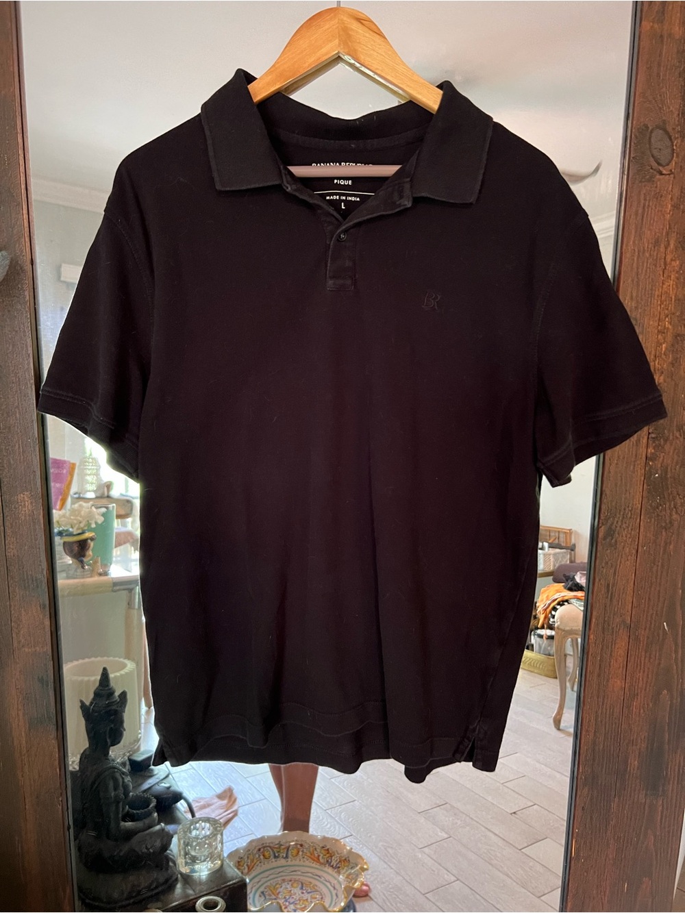 Banana Republic Black Men's “Pique” Polo Shirt large